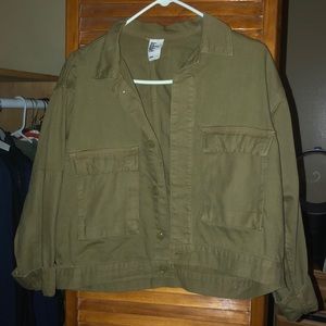 Never Worn w/o Tags Cropped Olive Jacket